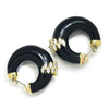 Once Upon A Diamond Ring White Gold Vintage Diamond & Onyx Hoop Earrings 18K Gold 2.50ctw