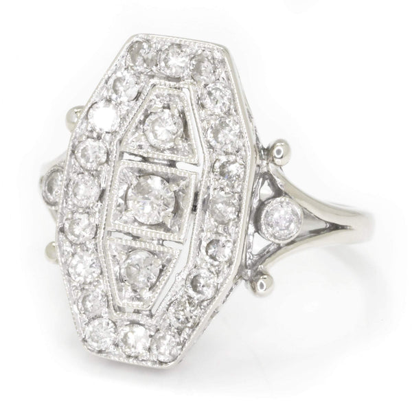 Vintage Reproduction Diamond Dinner Ring 14K .65ctw - Image 2