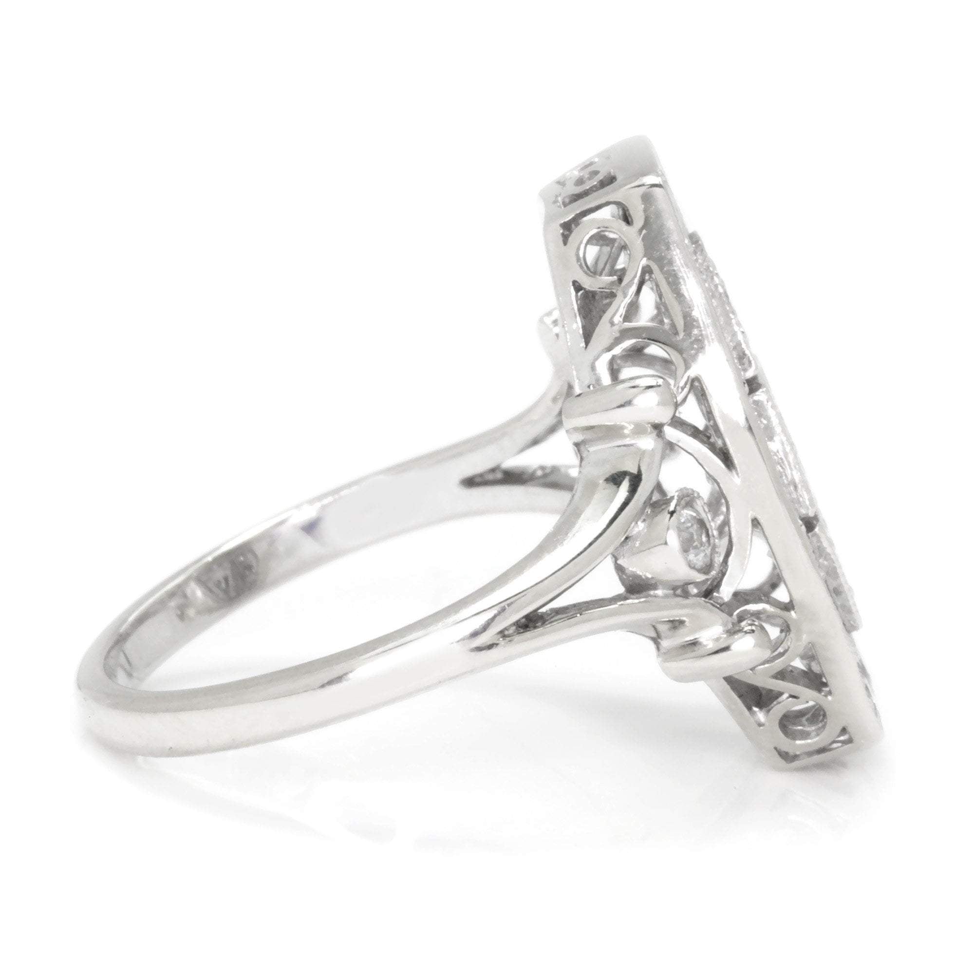 Vintage Reproduction Diamond Dinner Ring 14K .65ctw - Once Upon A Diamond