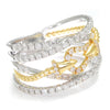 Once Upon A Diamond Ring White & Yellow Gold Diamond Criss-Cross Buckle Band White & Yellow Gold 0.93ctw