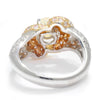 Once Upon A Diamond Ring White & Yellow Gold Round Carved Opal Ring with Pink Diamonds 18K Two-Tone 1.48ctw