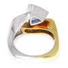 Once Upon A Diamond Ring White & Yellow Gold Trilliant Tanzanite Ring with Diamonds & Inlaid Opal 18K
