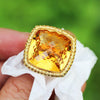 Once Upon A Diamond Ring Yellow Gold Alex Soldier Honey Citrine Textured Royal Ring 18K