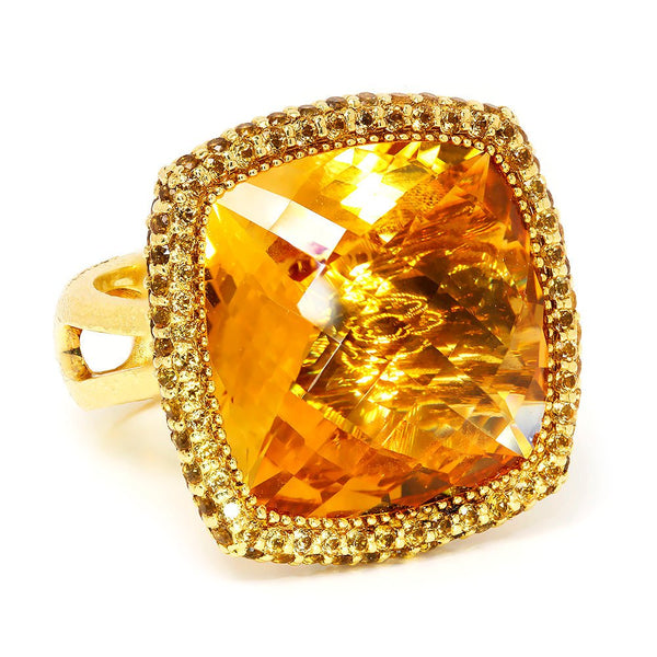 Alex Soldier Honey Citrine Textured Royal Ring 18K - Image 2