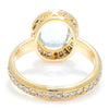 Once Upon A Diamond Ring Yellow Gold Erica Courtney Aquamarine Halo Eternity Ring with Diamonds 18K