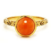 Once Upon A Diamond Ring Yellow Gold Fire Opal Solitaire Filigree Ring with Diamonds 18K 1.45ctw