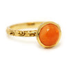 Once Upon A Diamond Ring Yellow Gold Fire Opal Solitaire Filigree Ring with Diamonds 18K 1.45ctw