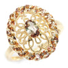 Once Upon A Diamond Ring Yellow Gold Oval Smoky Topaz Open Filigree Ring 14K Yellow Gold 1.40ctw