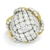 Once Upon A Diamond Ring Yellow Gold & Platinum Vintage Diamond Cluster Dome Ring 18K Platinum 7.00ctw