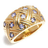 Once Upon A Diamond Ring Yellow Gold Round Amethyst Crosshatch Ring 14K Yellow Gold 0.55ctw