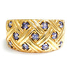 Once Upon A Diamond Ring Yellow Gold Round Amethyst Crosshatch Ring 14K Yellow Gold 0.55ctw