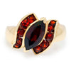 Once Upon A Diamond Ring Yellow Gold Vintage Marquise Garnet Ring with Accents Yellow Gold 3.25ctw