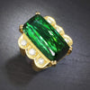 Once Upon A Diamond Ring Yellow & White Gold Large Green Tourmaline Ring with Diamonds 18K Gold 23.00ctw