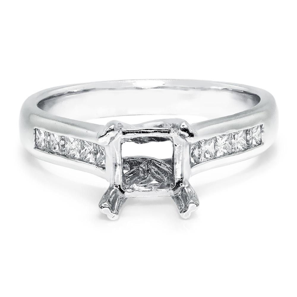 Once Upon A Diamond Semi Mount Princess Diamond Semi Mount Engagement Ring White Gold