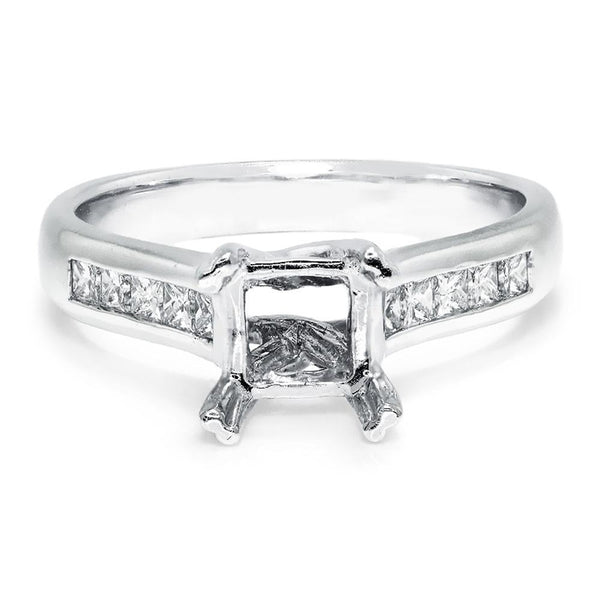 Once Upon A Diamond Semi Mount Princess Diamond Semi Mount Engagement Ring White Gold