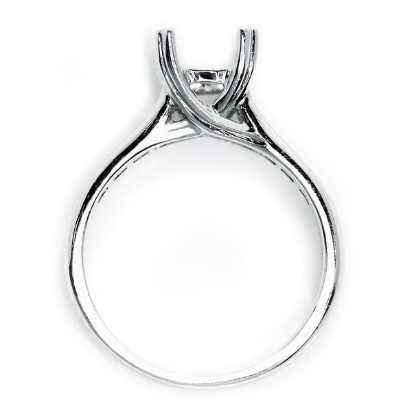 Princess Diamond Semi Mount Engagement Ring White Gold - Image 2