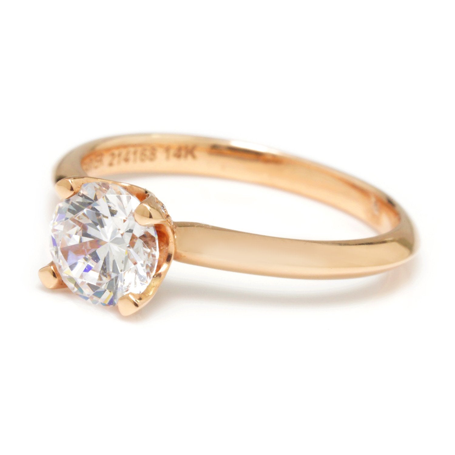 Noam Carver Solitaire Engagement Ring Semi-Mount Rose Gold