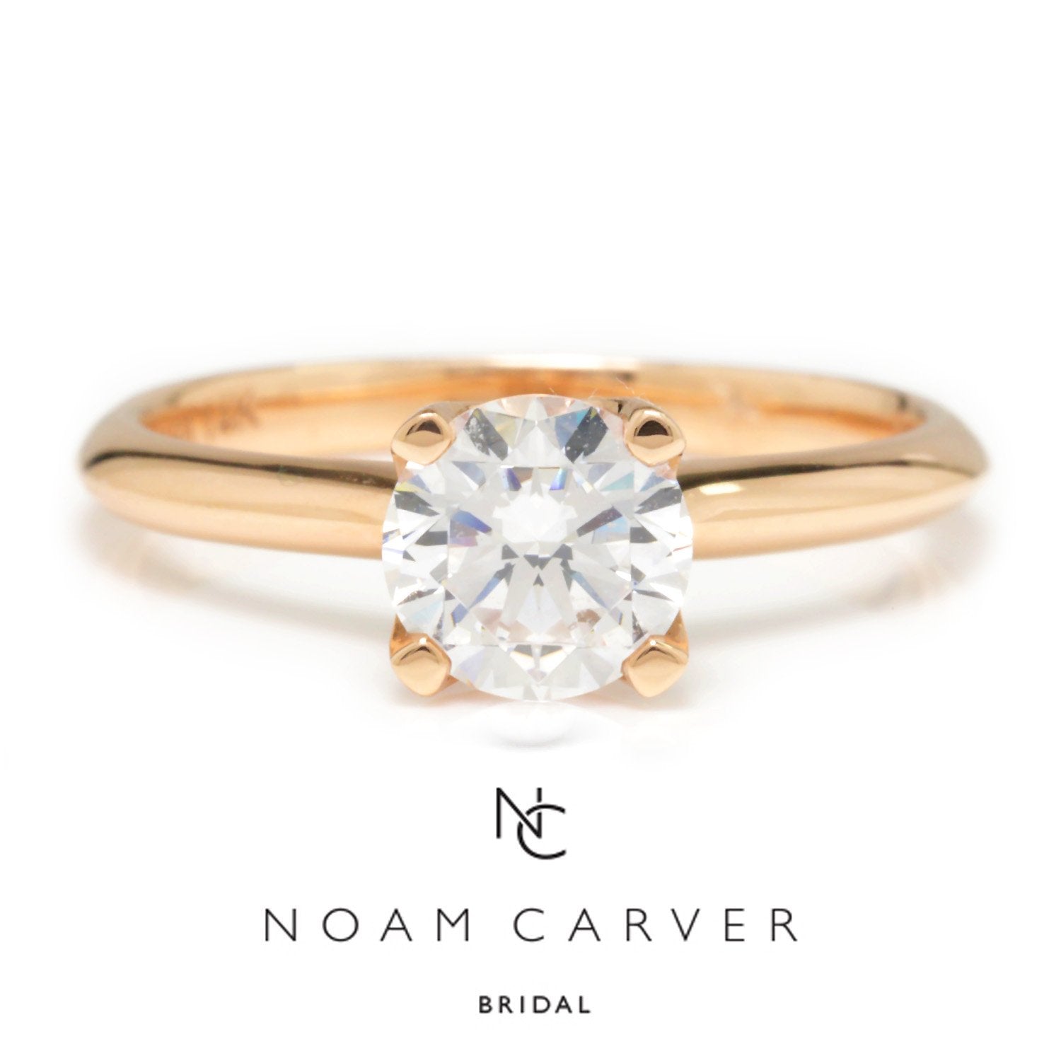Noam Carver Solitaire Engagement Ring Semi-Mount Rose Gold