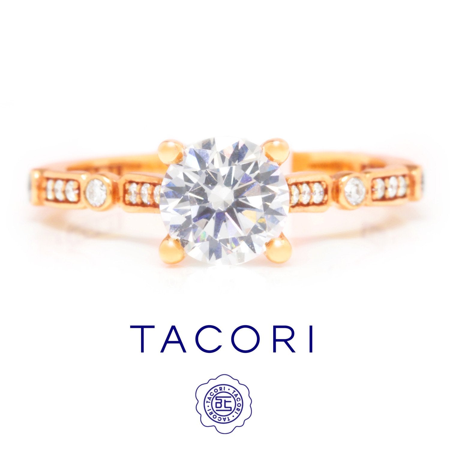 Tacori Sculpted Crescent Round Engagement Ring Semi-Mount 18K