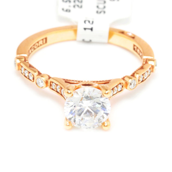 Tacori Sculpted Crescent Round Engagement Ring Semi-Mount 18K - Image 3