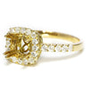 Once Upon A Diamond Semi Mount Round Diamond Halo Semi Mount Engagement Ring Setting 14k Yellow Gold .61ctw