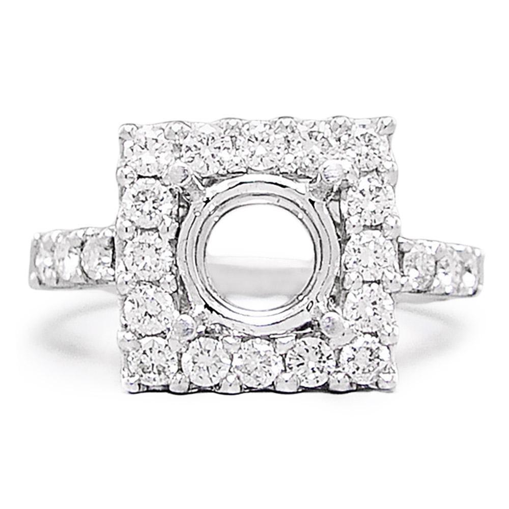 Once Upon A Diamond Semi Mount Round Diamond Square Semi Mount Engagement Ring Setting