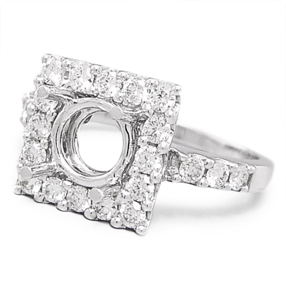 Once Upon A Diamond Semi Mount Round Diamond Square Semi Mount Engagement Ring Setting