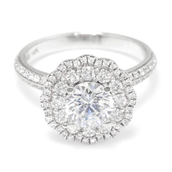 Noam Carver Halo Engagement Ring Semi-Mount White Gold - Image 3