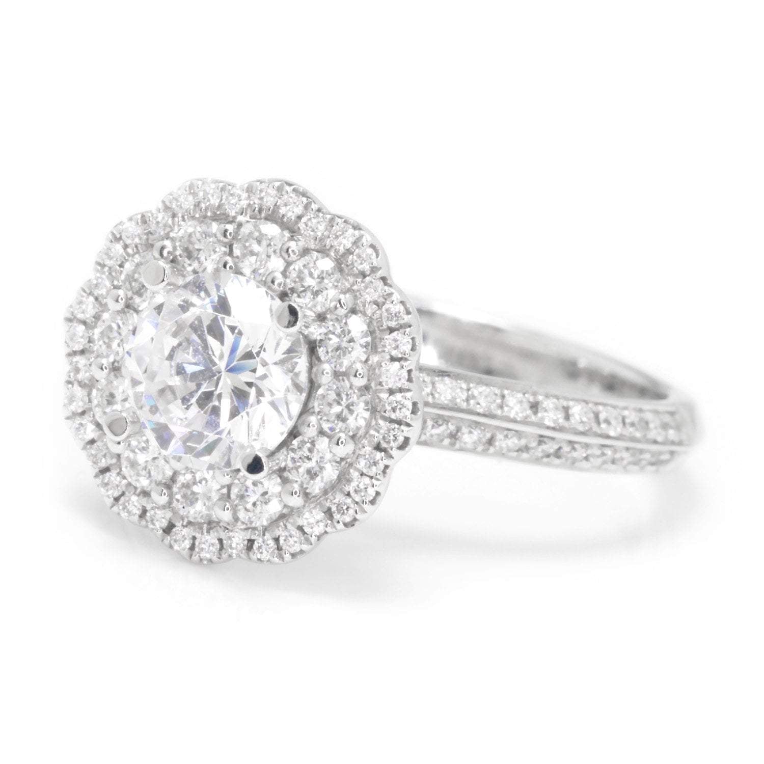 Noam Carver Halo Engagement Ring Semi-Mount White Gold