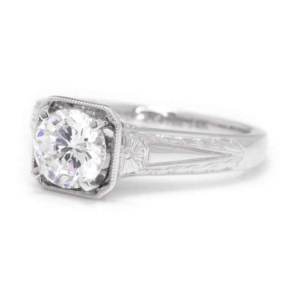 Noam Carver Solitaire Engagement Ring Semi-Mount White Gold - Image 2
