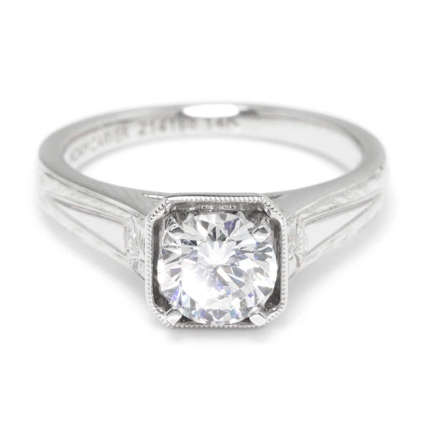 Noam Carver Solitaire Engagement Ring Semi-Mount White Gold - Image 3