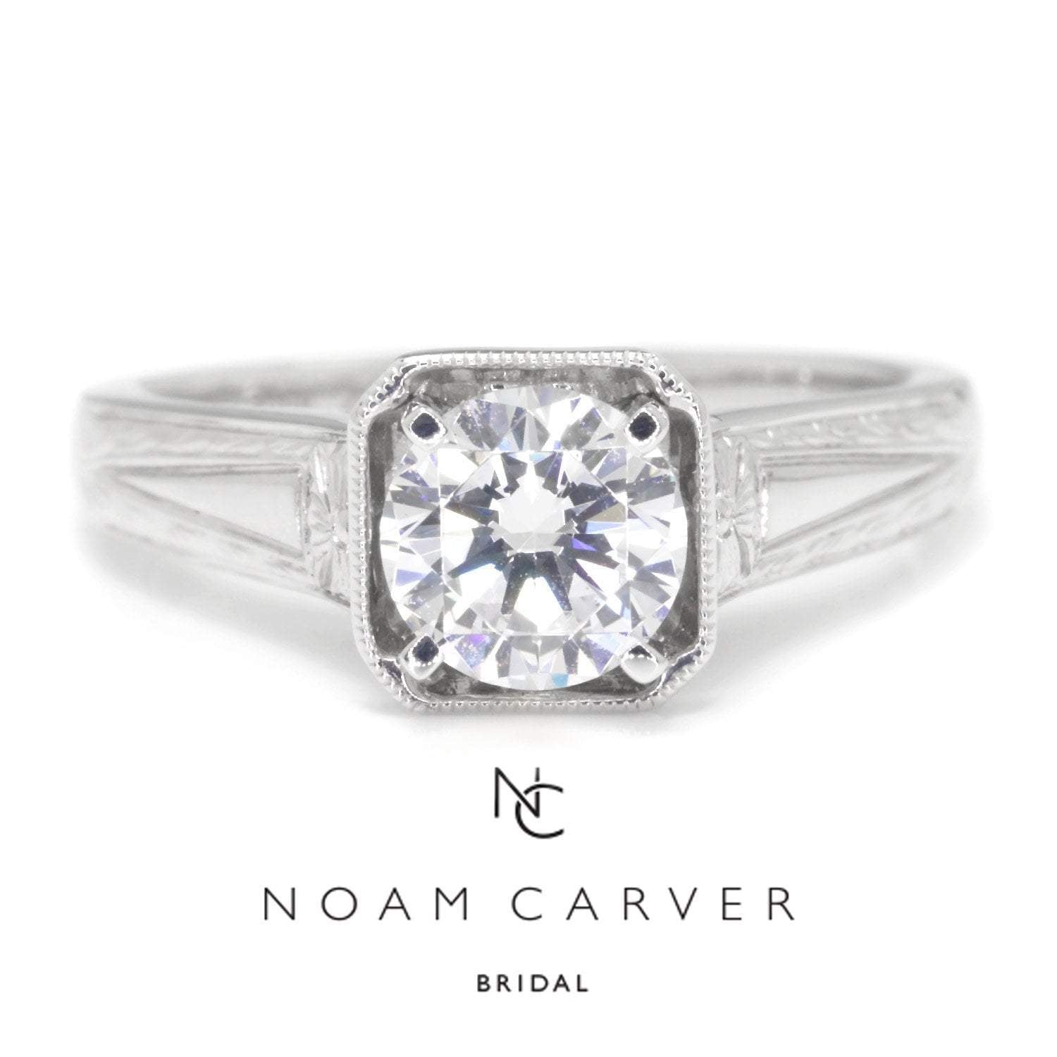 Noam Carver Solitaire Engagement Ring Semi-Mount White Gold