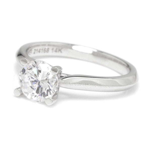 Noam Carver Solitaire Engagement Ring Semi-Mount White Gold - Image 2