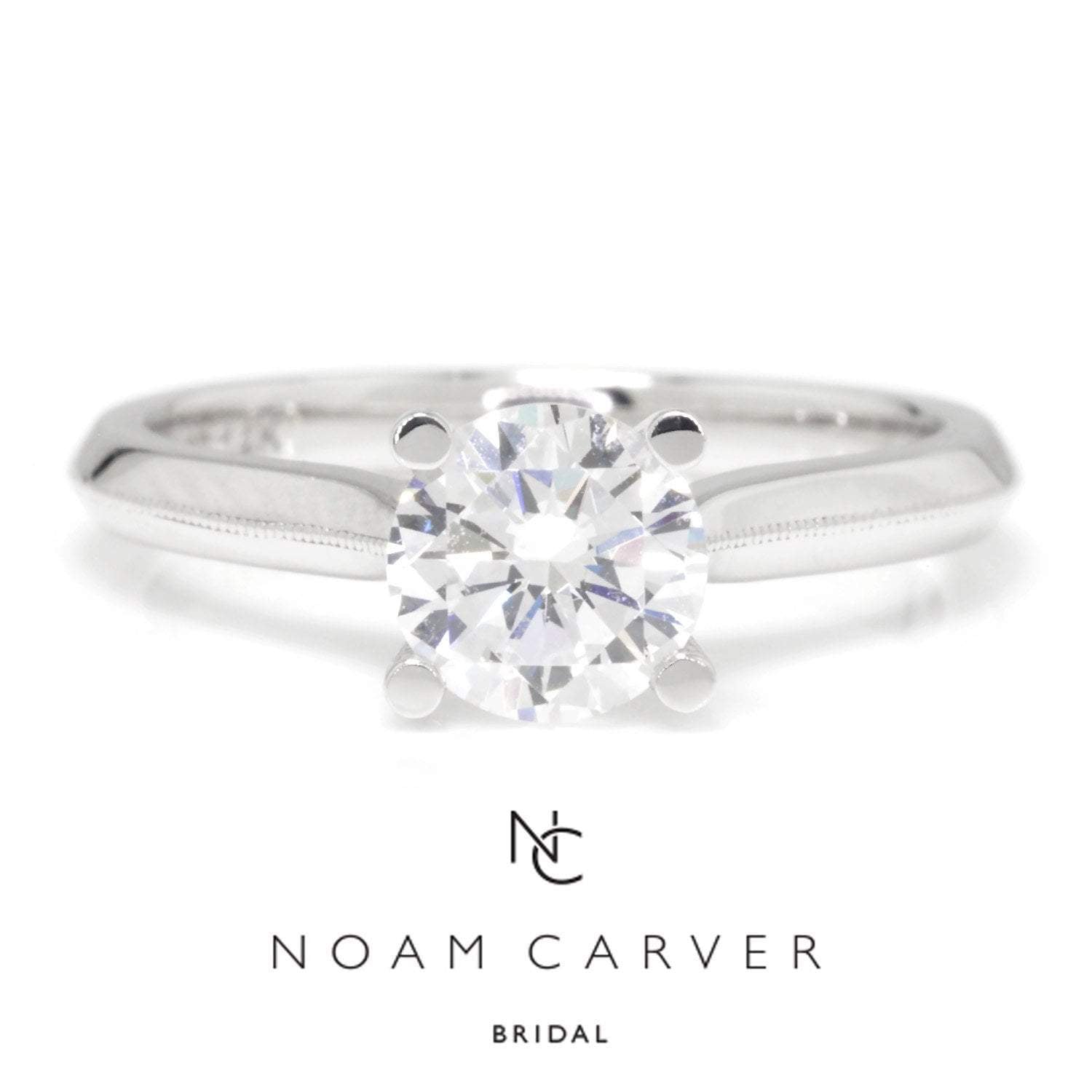 Noam Carver Solitaire Engagement Ring Semi-Mount White Gold