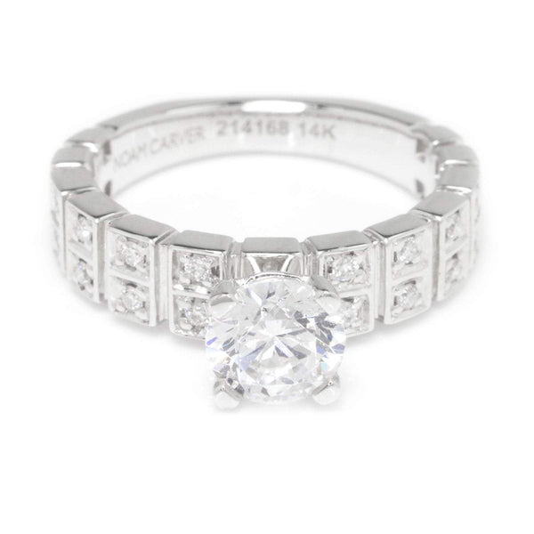 Noam Carver Wide Engagement Ring Semi-Mount White Gold - Image 3