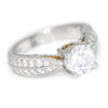 Round Diamond Tapered Engagement Ring Semi-Mount