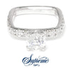 Supreme Carré Round Diamond Engagement Ring Semi-Mount 18K