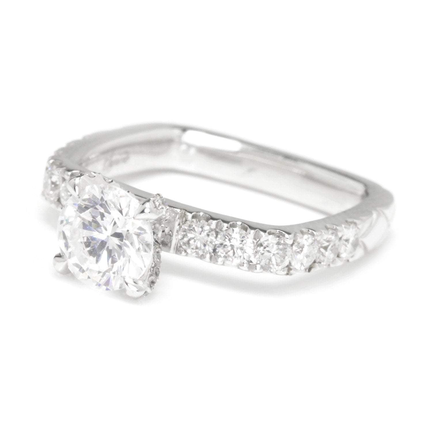 Supreme Carré Round Diamond Engagement Ring Semi-Mount 18K
