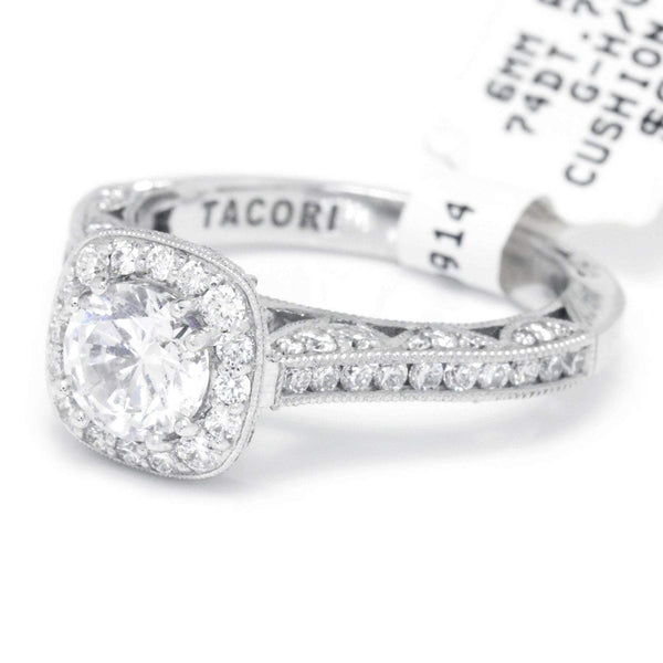 Tacori Classic Crescent Cushion Halo Engagement Ring Semi-Mount - Image 2