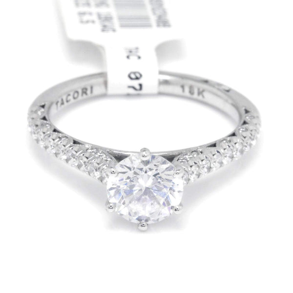 Tacori Petite Crescent Round Engagement Ring Semi-Mount 18K - Image 3
