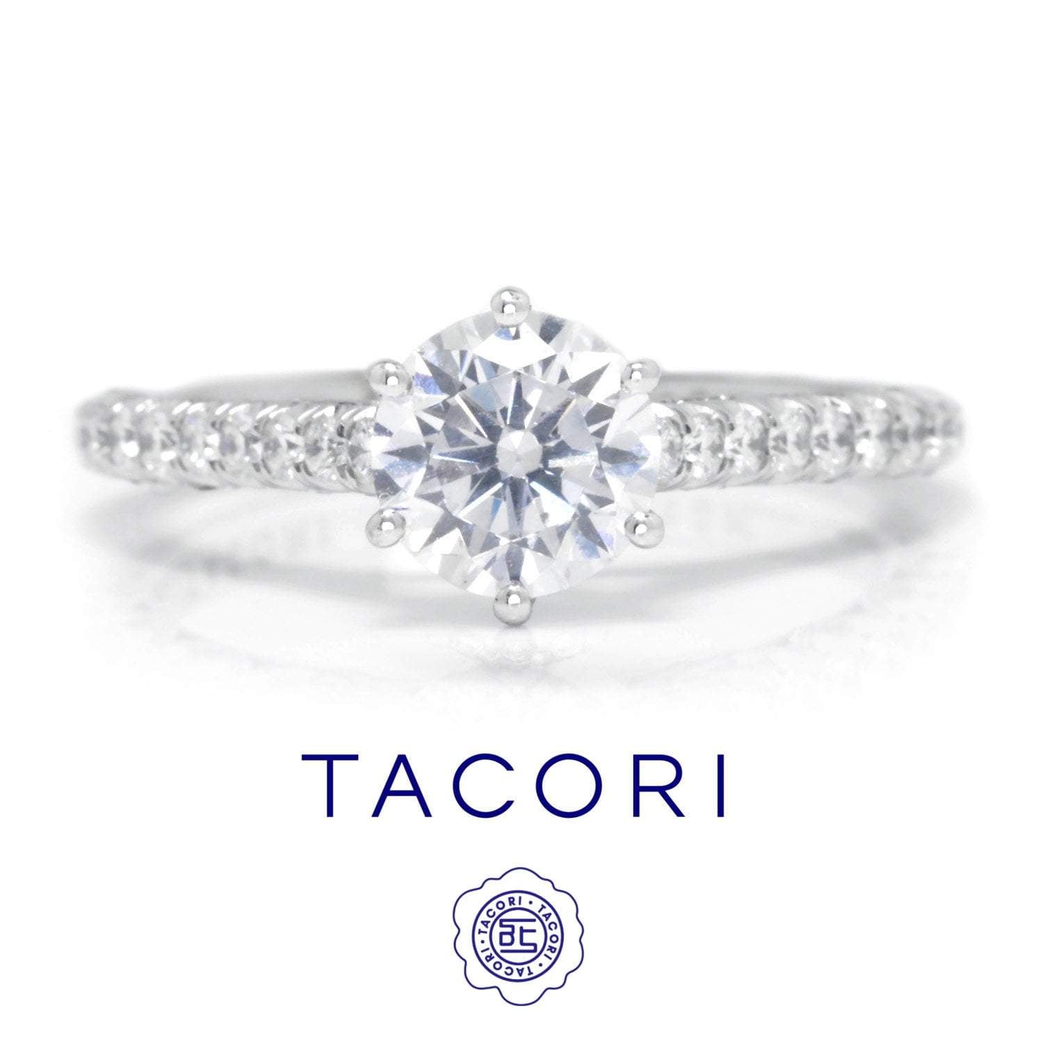 Tacori Petite Crescent Round Engagement Ring Semi-Mount 18K