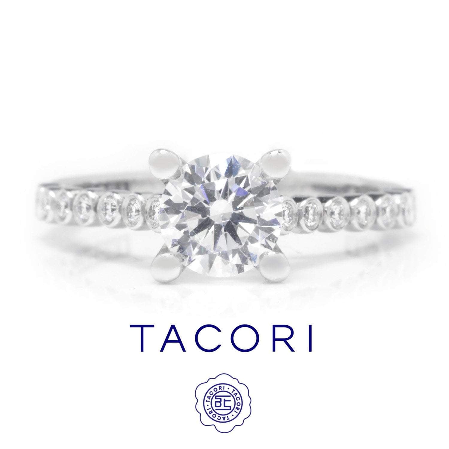 Tacori Sculpted Crescent Round Engagement Ring Semi-Mount 18K