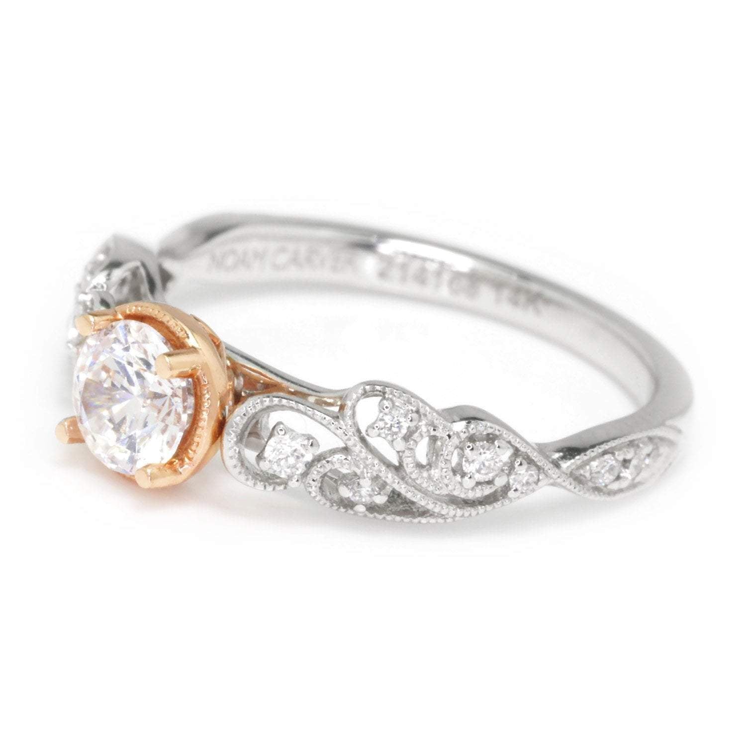 Noam Carver Engagement Ring Semi-Mount White/Rose Gold