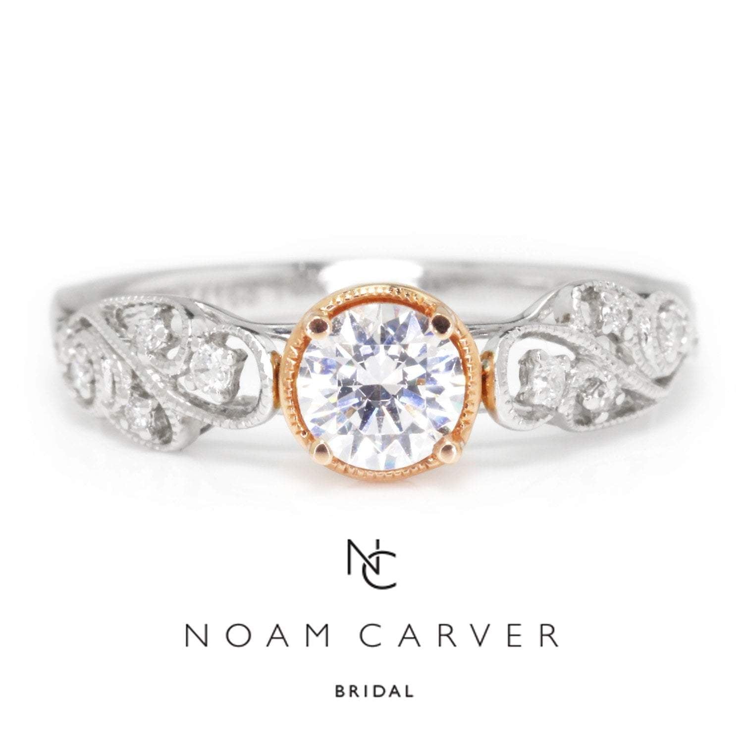 Noam Carver Engagement Ring Semi-Mount White/Rose Gold