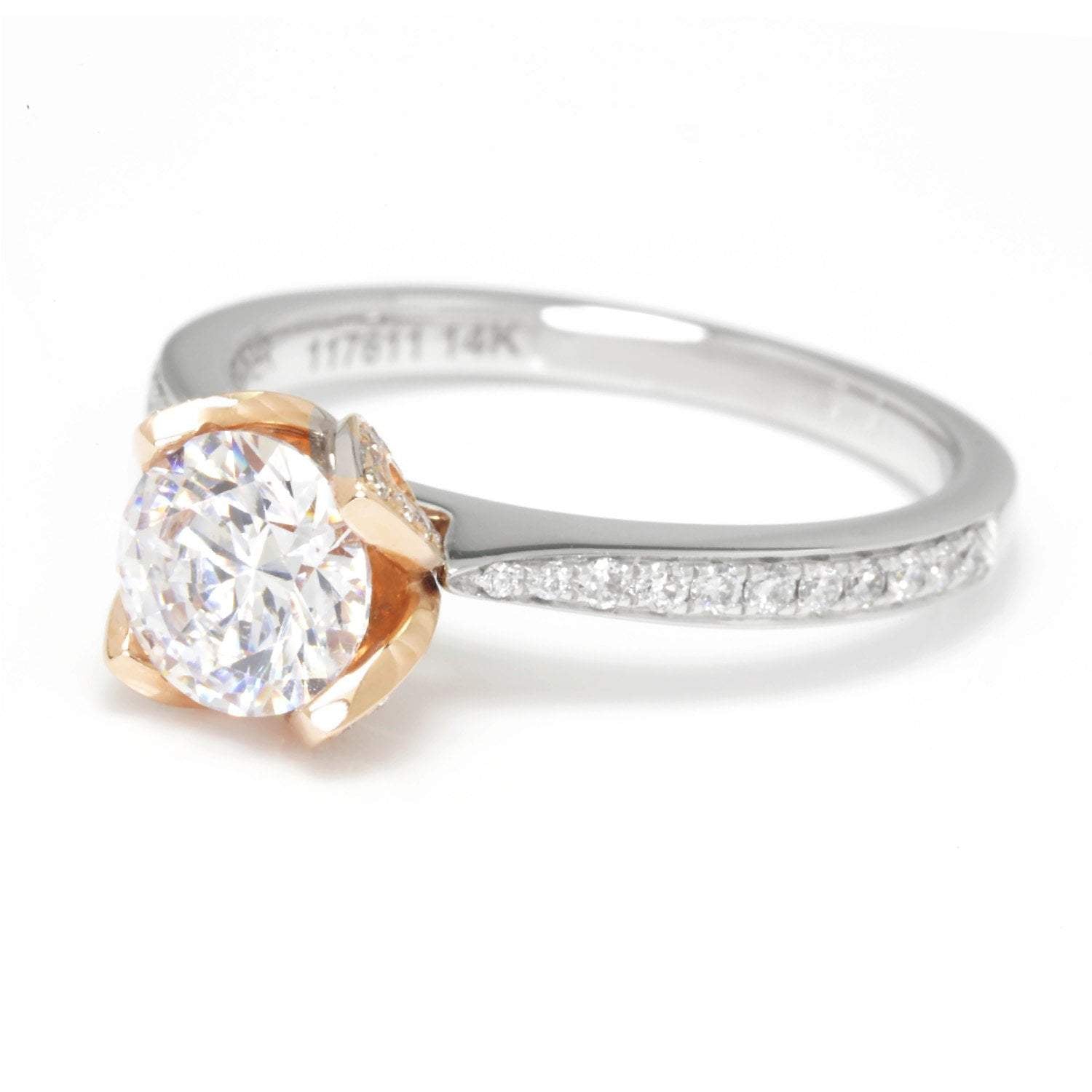 Noam Carver Engagement Ring Semi-Mount White/Rose Gold