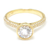 Noam Carver Bezel Set Engagement Ring Semi-Mount Yellow Gold