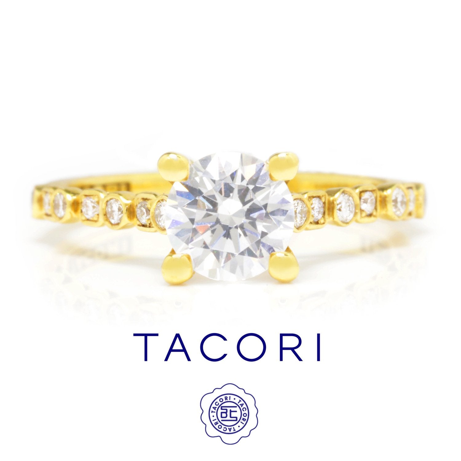 Tacori Sculpted Crescent Round Engagement Ring Semi-Mount 18K