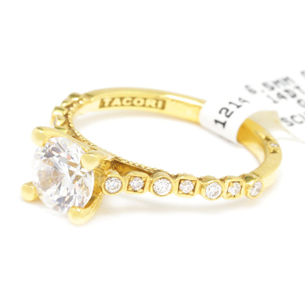 Tacori Sculpted Crescent Round Engagement Ring Semi-Mount 18K - Image 2