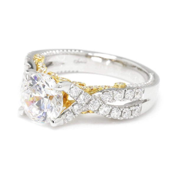 Supreme Twist Round Diamond Engagement Ring Semi-Mount 18K - Image 2