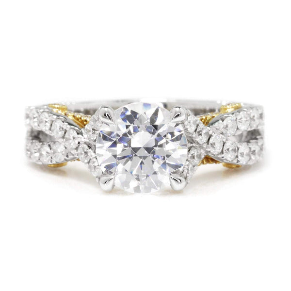 Supreme Twist Round Diamond Engagement Ring Semi-Mount 18K - Image 3